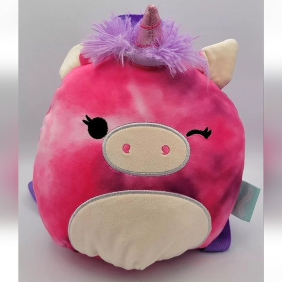 Squishmallows Lola Pink and Blue Plush Backpack 10" - Picture 2 of 12